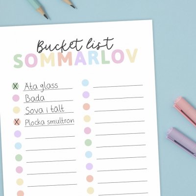 Bucket list - Sommarlov - Pastell