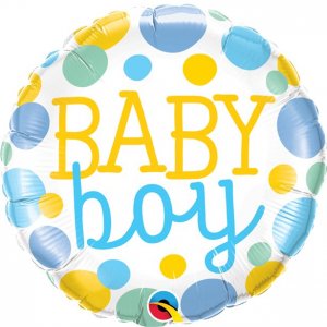 Folieballong - Baby Boy - Pastel Dots