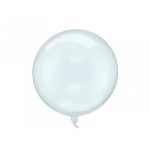 Rund ballong - Transparent bl� - 40 cm