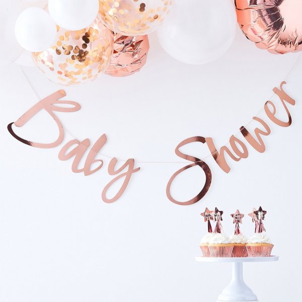 Backdrop - Baby shower - Rosguld