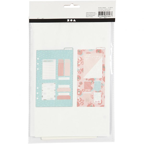 Kalenderblad - Notiser & Bokmrken - Guld/Korall/Rd