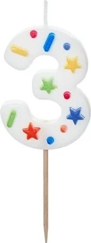 Sifferljus – Sprinkles – 3 – Tårtljus, Tårtdekorationer till kalas