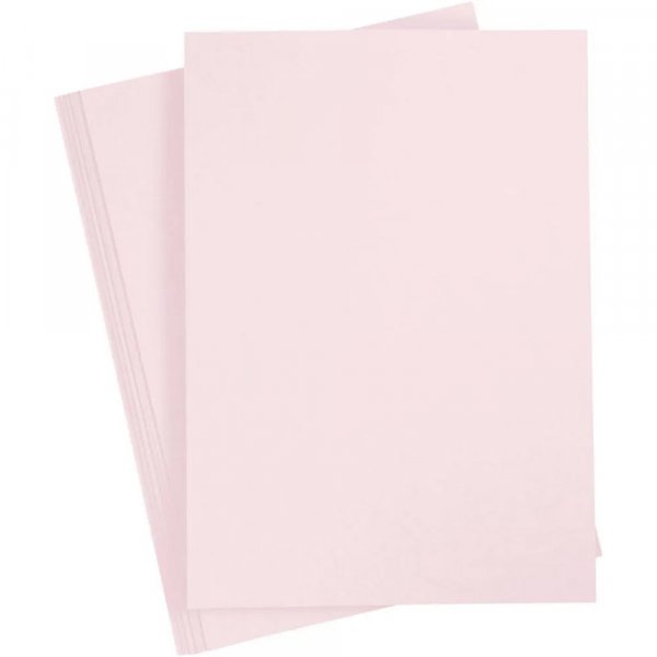 Frgad kartong - A4 - 10 ark - Babyrosa