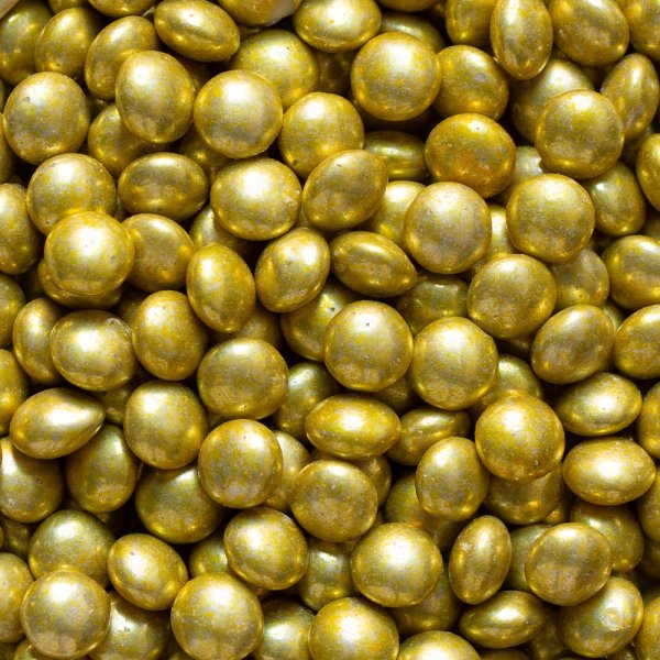 Mjlkchokladprlor/linser - Guld - 80 g