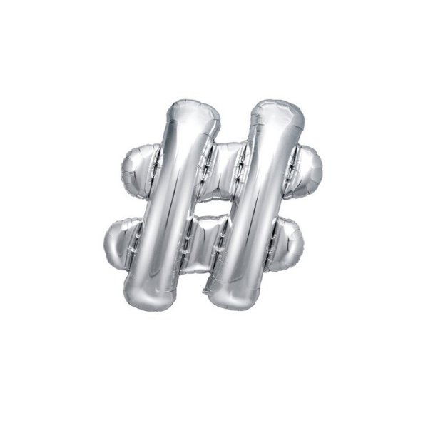 Folieballong Hashtag Silver