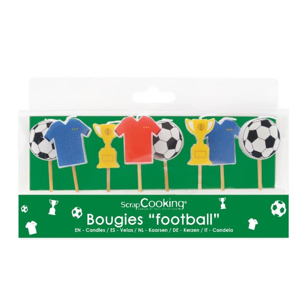 Tårtljus - Fotboll - Scrapcooking - 8 st Tårtljus - Fotboll - Scrapcooking - 8 st