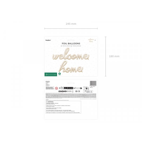Folieballong Welcome Home - Cappuccino