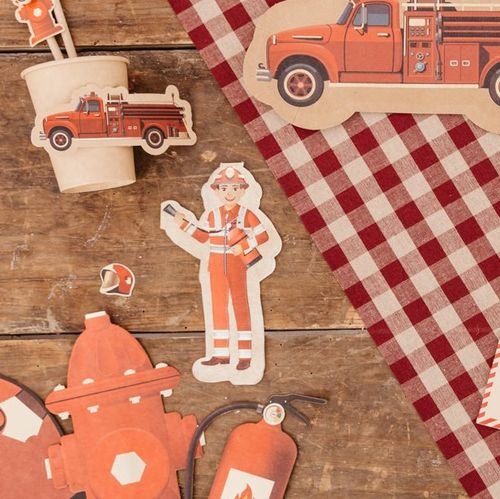 Servetter med brandman - R�d - 16-pack