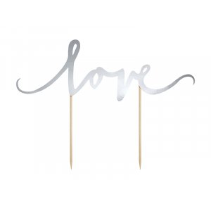 Cake Topper - love - Silver