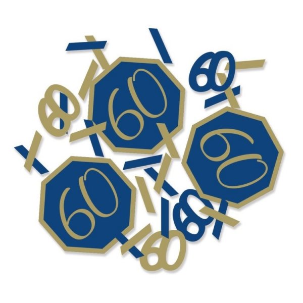 Konfetti 60 �r Marinbl� & Guld