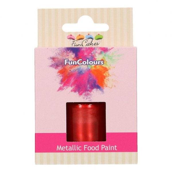 Ätbar färg - Funcakes - Metallic Red - 30 ml Ätbar färg - Funcakes - Metallic Red - 30 ml