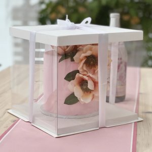 Tårtbox - Genomskinlig - Extra hög - 25x25x25 cm Tårtbox - Genomskinlig - Extra hög - 25x25x25 cm