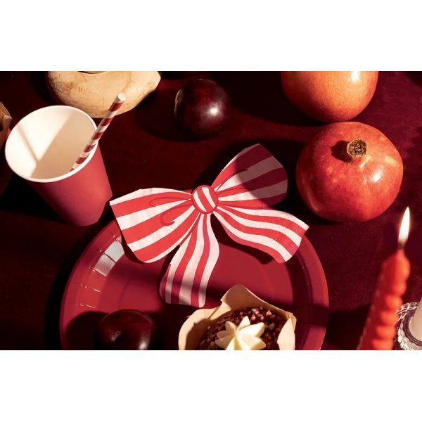 Servetter - Randig rosett - 12-pack