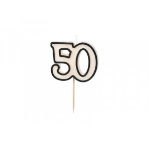 T�rtljus/F�delsedagsljus - 50 - Svart/Vitt - 5,5 cm