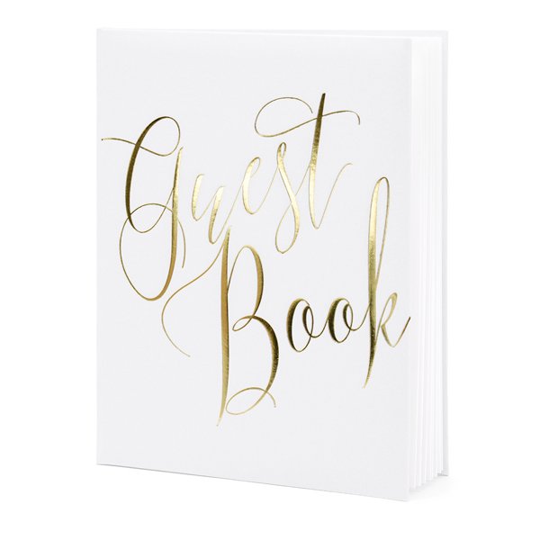 Gstbok - Vit/Guld