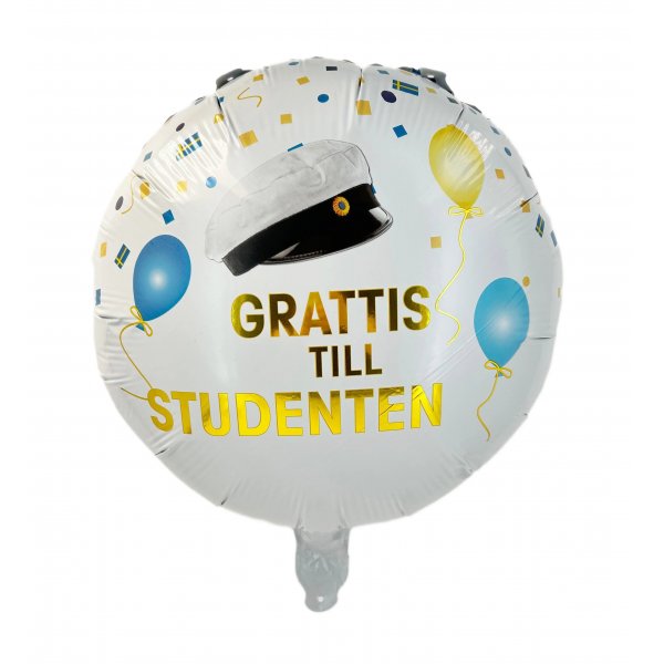 Folieballong - Grattis till studenten - 35 cm Folieballong - Grattis till studenten - 35 cm