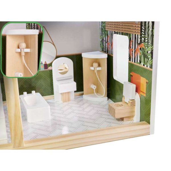 Docksk�p LULILO FLORO boho med LED-belysning 78 cm Tr�