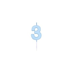 T�rtljus - Pastellbl� - Nr 3 - 4,5 cm