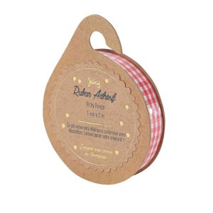 Dekorationsband - R�d - 1 cm x 2 m