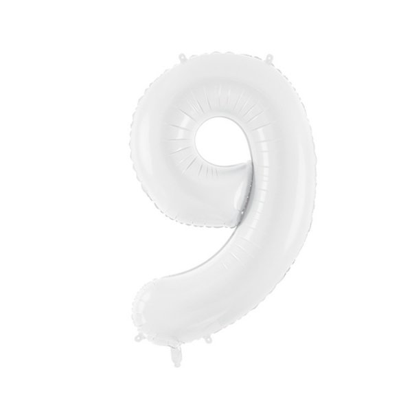 Sifferballonger vit, 86 cm
