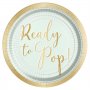 Papptallrikar - Ready to pop - Mint/Guld - 8-pack
