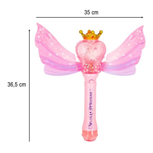 S�pbubbelmaskin Prinsessstav med vingar och ljus 35 x 36,5 x 10 cm - Set