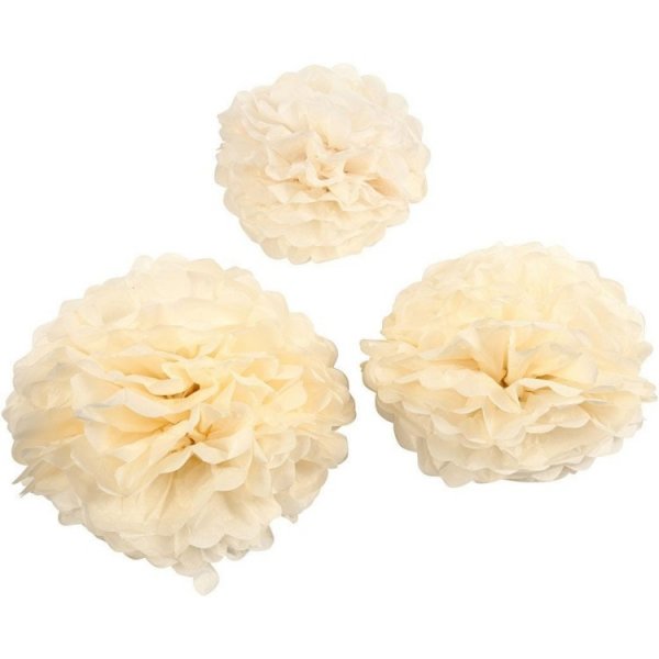 Pom pom 3-pack Kr�mvita