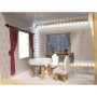 Docksk�p i MDF med LED-belysning 78 cm Vit inklusive 16 m�bler - Byggsats