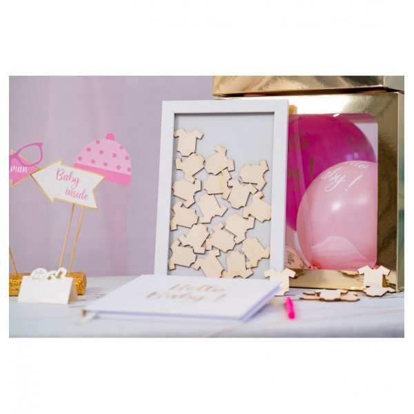 Gästbokstavla - Babyshower - Vit Gästbokstavla - Babyshower - Vit