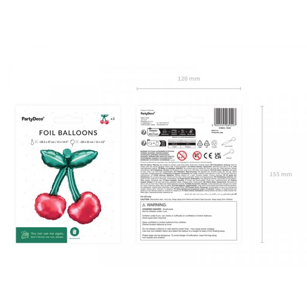 Folieballonger k�rsb�r f�r girland - Mix