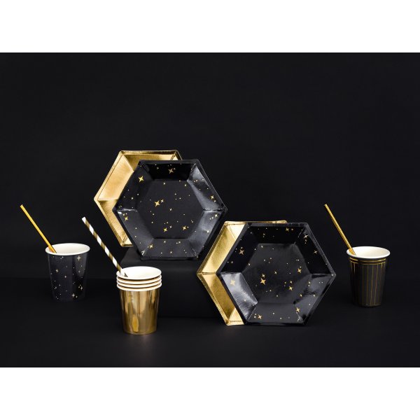 Desserttallrikar - Sparkle - Svart/Guld - 6-pack Desserttallrikar - Sparkle - Svart/Guld - 6-pack