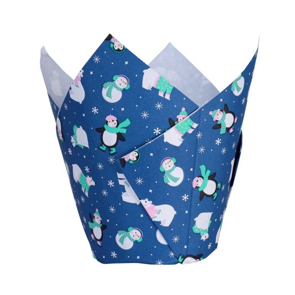 Muffinsformar - Vinter - Tulip - Blå/vita - PME Muffinsformar - Vinter - Tulip - Blå/vita - PME