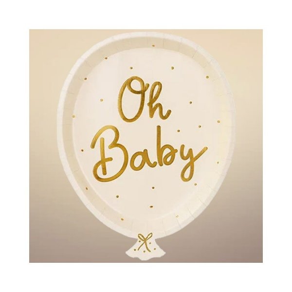 Papperstallrikar Ballonger Oh Baby