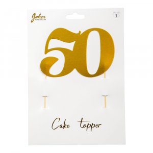 Cake topper - 50 - Guldmetallic