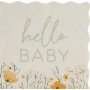 Servetter - Hello baby - Floral - 16-pack