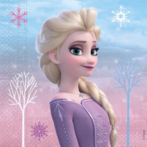 Servetter - Frozen/Frost - Elsa & Anna - 33 x 33 cm