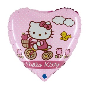 Folieballong - Hello Kitty - Cykel - 46 cm