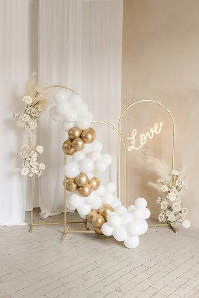 Ballongb�ge 2m, Vit och Guld