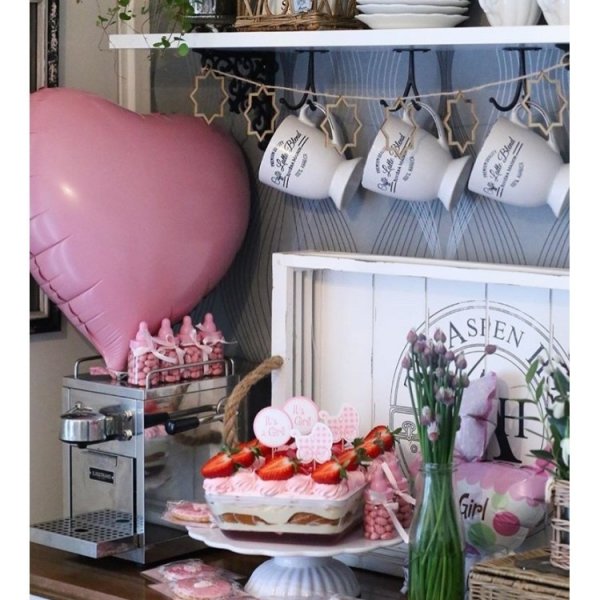 Folieballong Hj�rta Rosa
