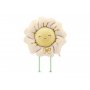 Folieballong - Blomma - Beige/Gul