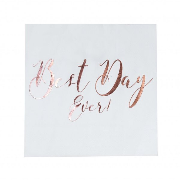 Servetter - Best Day Ever - Roséguld - 20-pack Servetter - Best Day Ever - Roséguld - 20-pack
