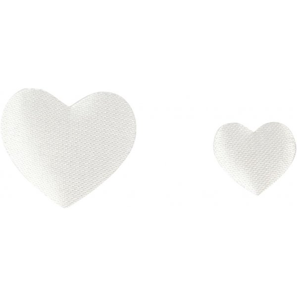 Satinhjrtan - vit - 10+20 mm - 70 st