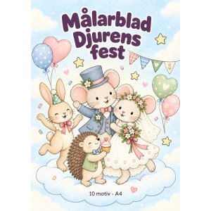 M�larblad - Djurens fest - 10 motiv - A4